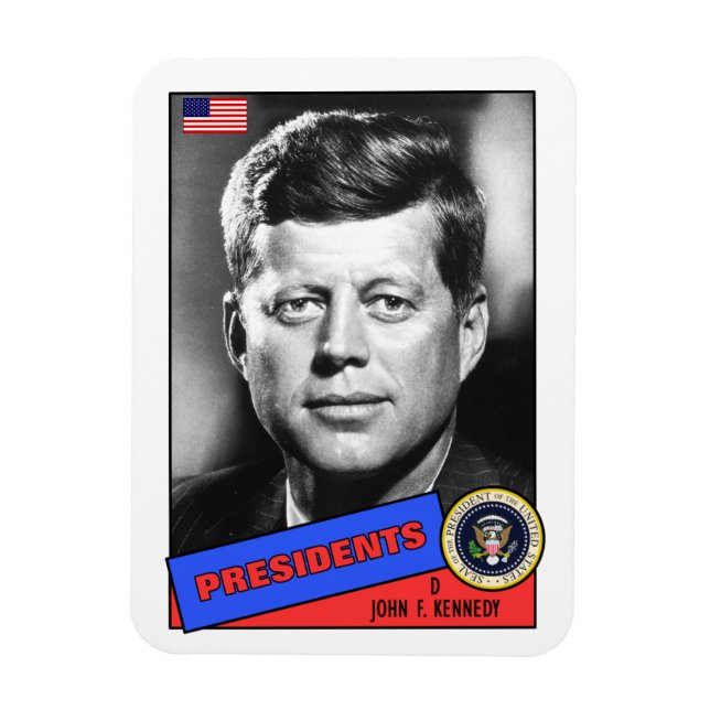 John F. Kennedy Baseball Card Magnet (Vertikal)