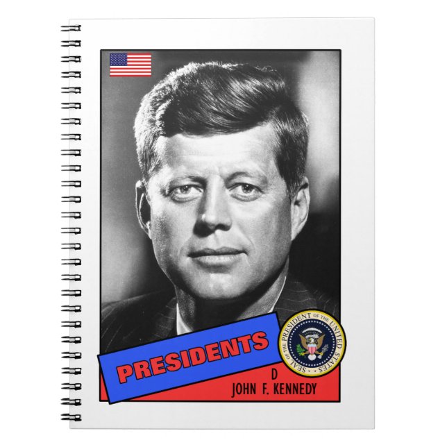 John F. Kennedy Basebollkort Anteckningsbok (Framsidan)