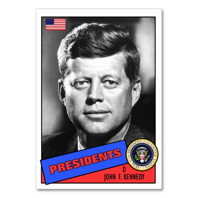 John F. Kennedy Basebollkort Bordsnummer (Framsidan)