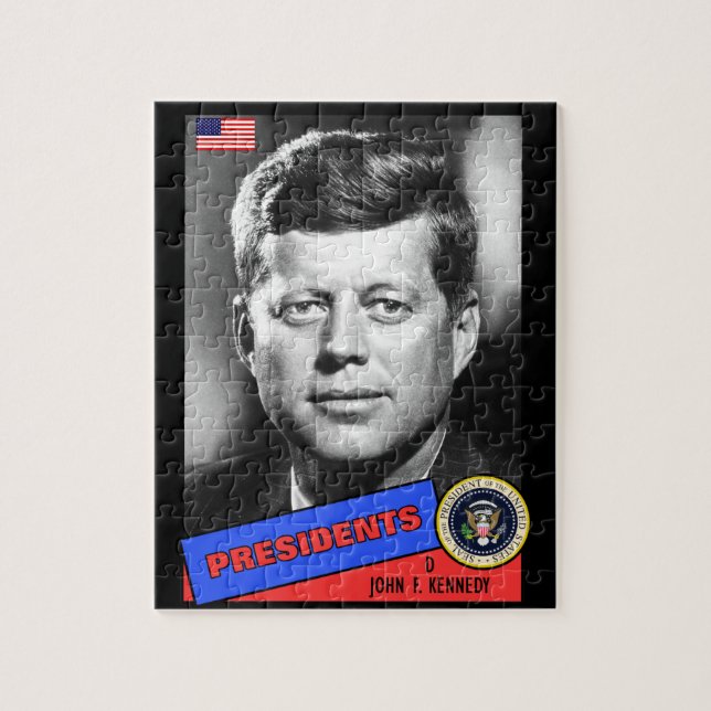John F. Kennedy Basebollkort Pussel (Vertikal)