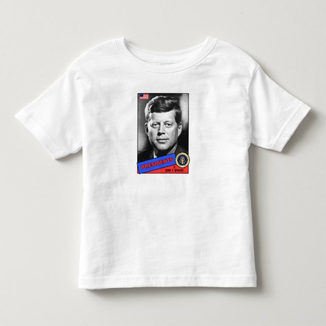 John F. Kennedy Basebollkort Tee Shirt (Framsida)