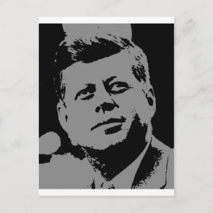 John F. Kennedy black and grått silhouette Vykort