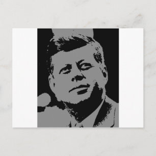 John F. Kennedy black and grått silhouette Vykort