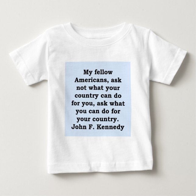 John F. Kennedy citationstecken Tee (Framsida)
