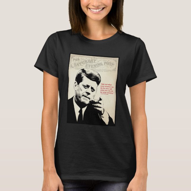 John F. Kennedy citationstecken Tee Shirt (Framsida)