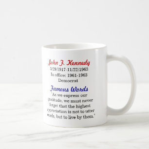 John F. Kennedy citationsteckenmugg Kaffemugg