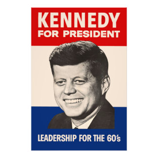 John F. Kennedy för president JFK Kampanj Fototryck
