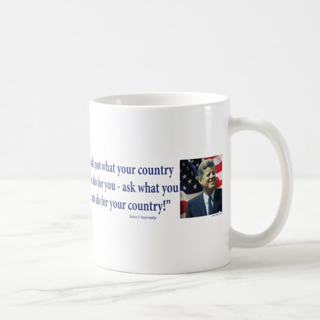 John F Kennedy - fråga inte vad din Land Kaffemugg (Höger)