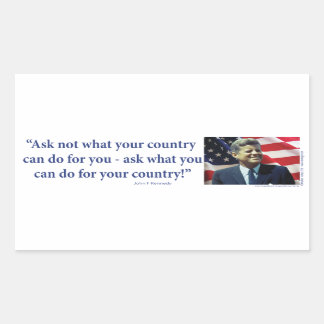John F Kennedy - fråga inte vad din Land Rektangulärt Klistermärke