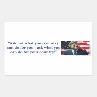 John F Kennedy - fråga inte vad din Land Rektangulärt Klistermärke