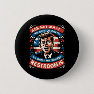 John F. Kennedy Funny Patriotic Toilet Meme 4:e av Knapp
