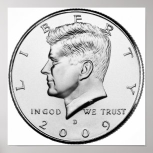 John F. Kennedy-halvdollar Poster