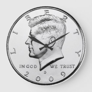 John F. Kennedy-halvdollar Stor Klocka