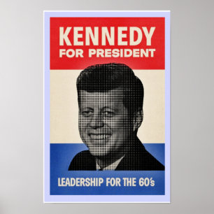 John F Kennedy-halvton poster