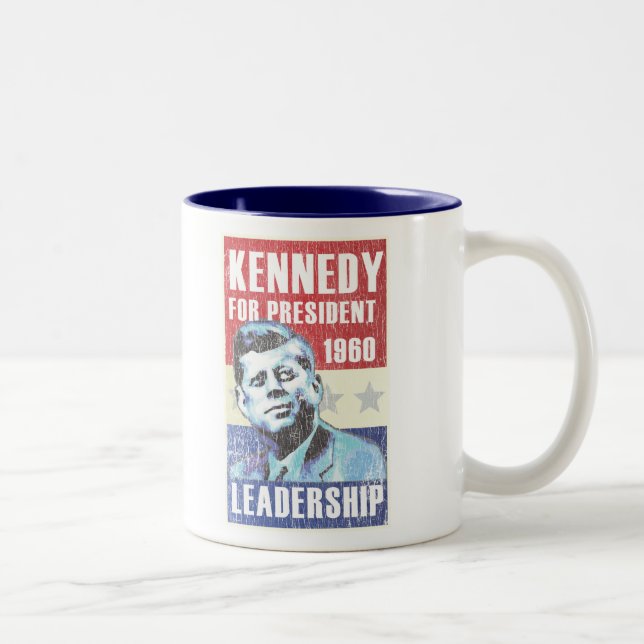 John F. Kennedy historisk presidents- affisch Två-Tonad Mugg (Höger)
