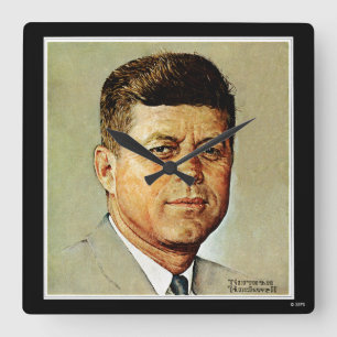 John F. Kennedy I MEMORIAM 2 Fyrkantig Klocka