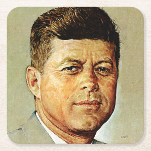 John F. Kennedy I MEMORIAM 2 Underlägg Papper Kvadrat