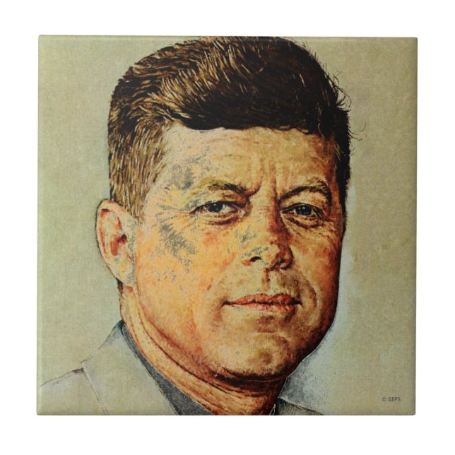 John F. Kennedy I MEMORIAM Kakelplatta (Framsidan)