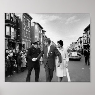 John F. Kennedy i östliga Boston Poster