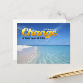 John F. Kennedy Inspirational Quote "Change" Vykort