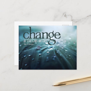 John F. Kennedy Inspirational Quote "Change" Vykort
