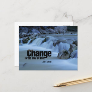 John F. Kennedy Inspirational Quote "Change" Vykort
