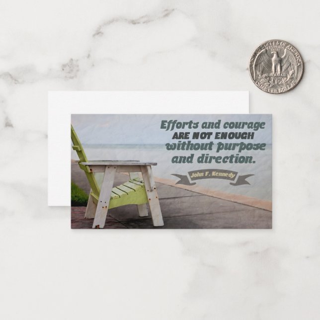 John F. Kennedy Inspirational Quote "Purpose" Anteckningskort (Fram/Back In Situ)