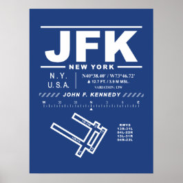 John F. Kennedy International Airport JFK-affisch Poster