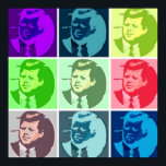 John F Kennedy/JFK Pop Art Poster<br><div class="desc">Konturutkast</div>
