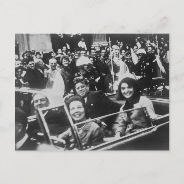 John F. Kennedy Motorcade Dallas Texas Nov 22 1963 Vykort (Framsida)