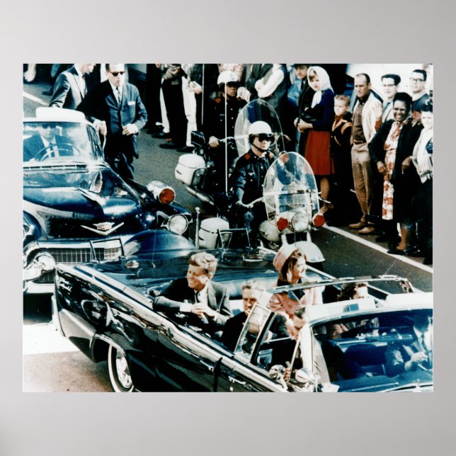 John F Kennedy och Jackie i Motorcade Dallas Poster (Framsidan)