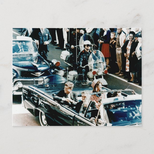John F Kennedy och Jackie i Motorcade Dallas Vykort (Framsida)