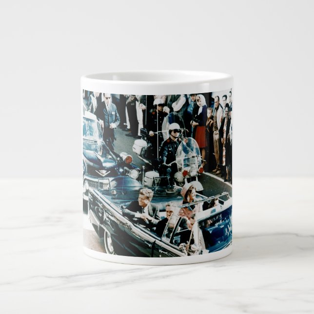 John F Kennedy och Jackie i motorprocessionen Dall Jumbo Mugg (Framsidan)