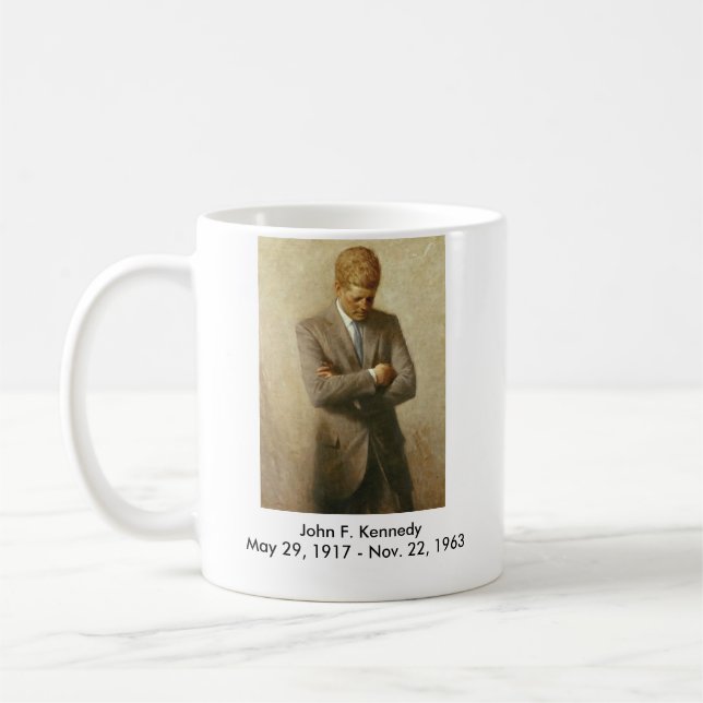 John F. Kennedy officiellporträtt Kaffemugg (Vänster)