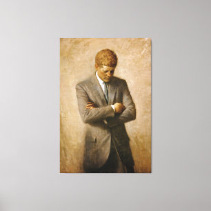 John F. Kennedy officiellt porträtt av Aaron Canvastryck