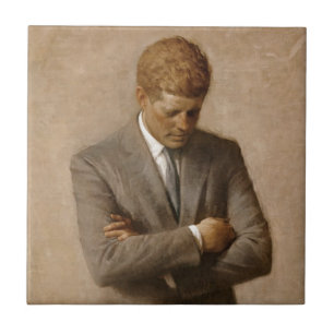 John F. Kennedy officiellt Vita husporträtt Kakelplatta