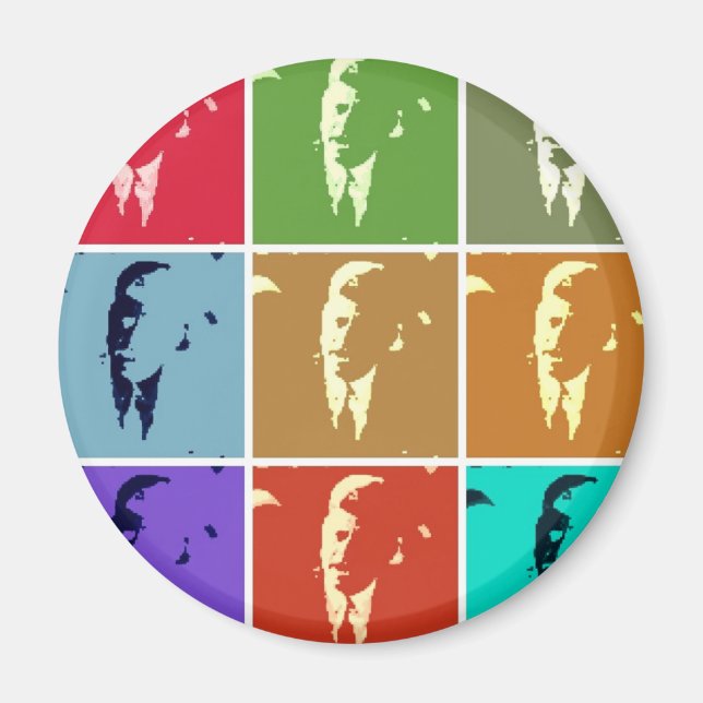 John F Kennedy Pop Art Magnet (Framsidan)