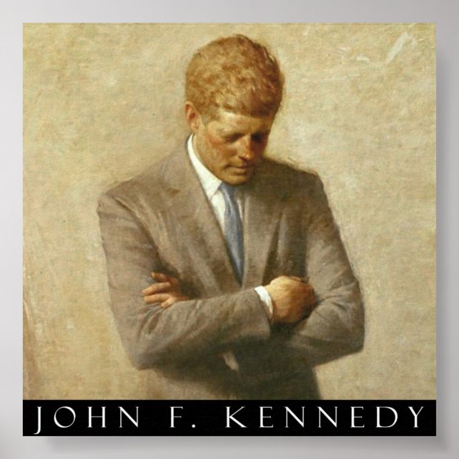 John F. Kennedy Porträtt on Canvas Poster (Framsidan)