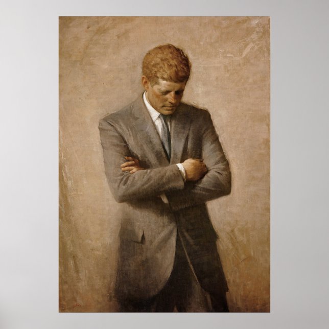 John F. Kennedy President Porträtt Painting Poster (Framsidan)