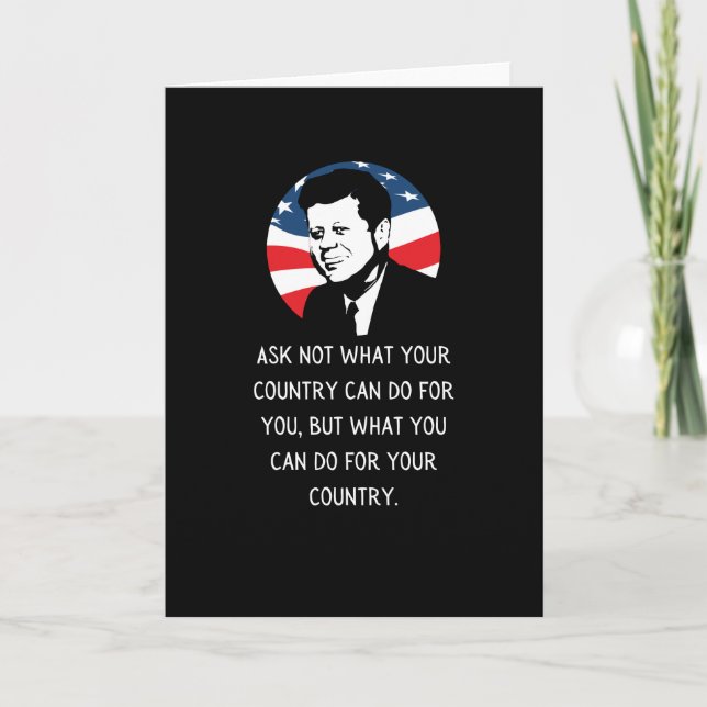 John F Kennedy Quote JFK Invigation 2021 Gift Kort (Framsida)