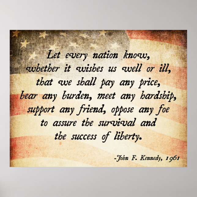 John. F Kennedy Quote Poster (Framsidan)