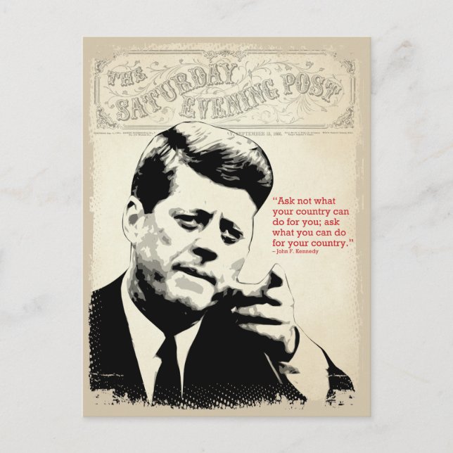 John F. Kennedy Quote Vykort (Framsida)