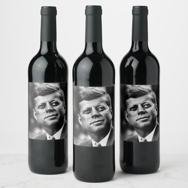 John F Kennedy Vinflaska Etikett (Flaskor)
