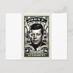 John F. Kennedy Vintage Frimärks Konst Vykort
