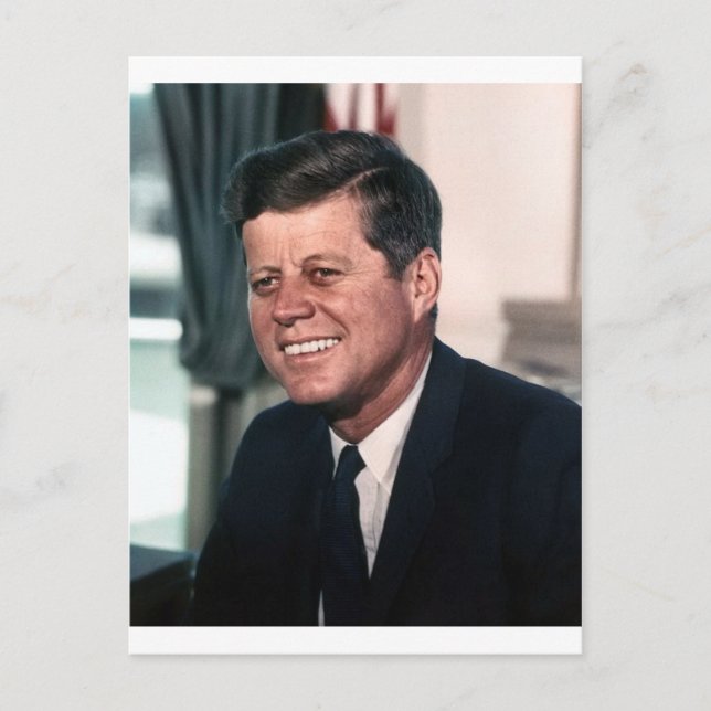 John F. Kennedy White House Färg Porträtt Vykort (Framsida)