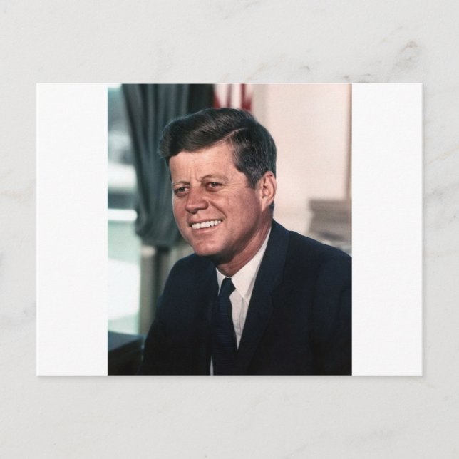 John F. Kennedy White House Färg Porträtt Vykort (Framsida)