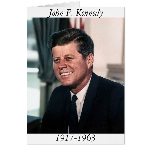 John F. Kennedy, White House Photo Porträtt Hälsningskort (Framsidan)