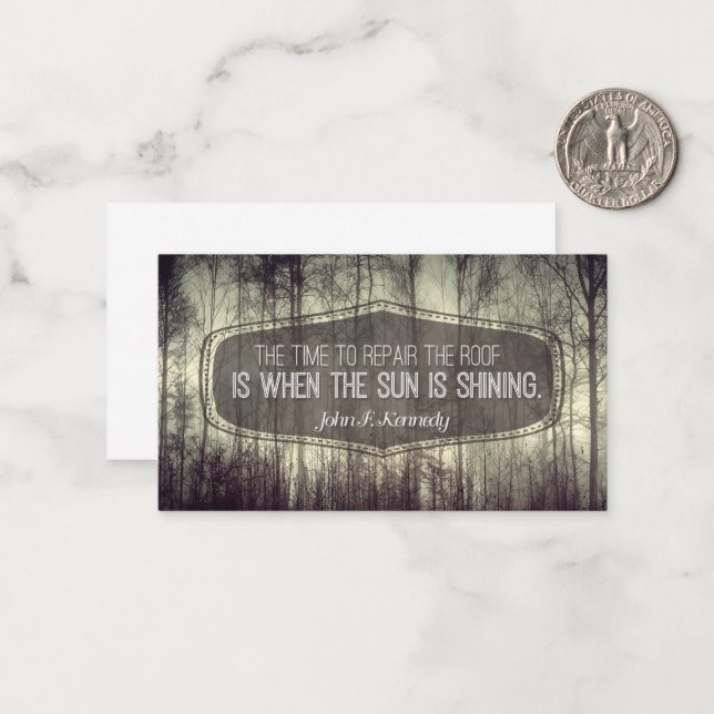 John Fitzgerald Kennedy inspirational Quote Repair Anteckningskort (Fram/Back In Situ)