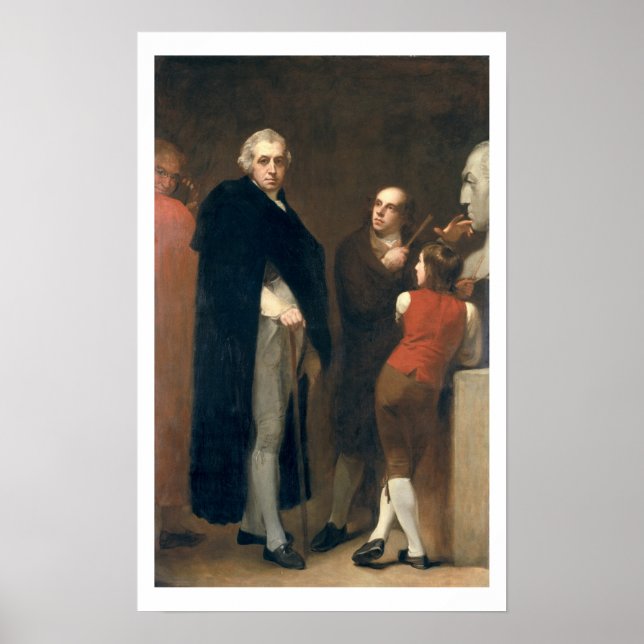 John Flaxman (1755-1826) modellerar sin skorpa av  Poster (Framsidan)