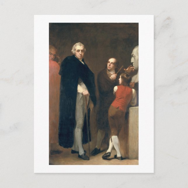 John Flaxman (1755-1826) modellerar sin skorpa av  Vykort (Framsida)